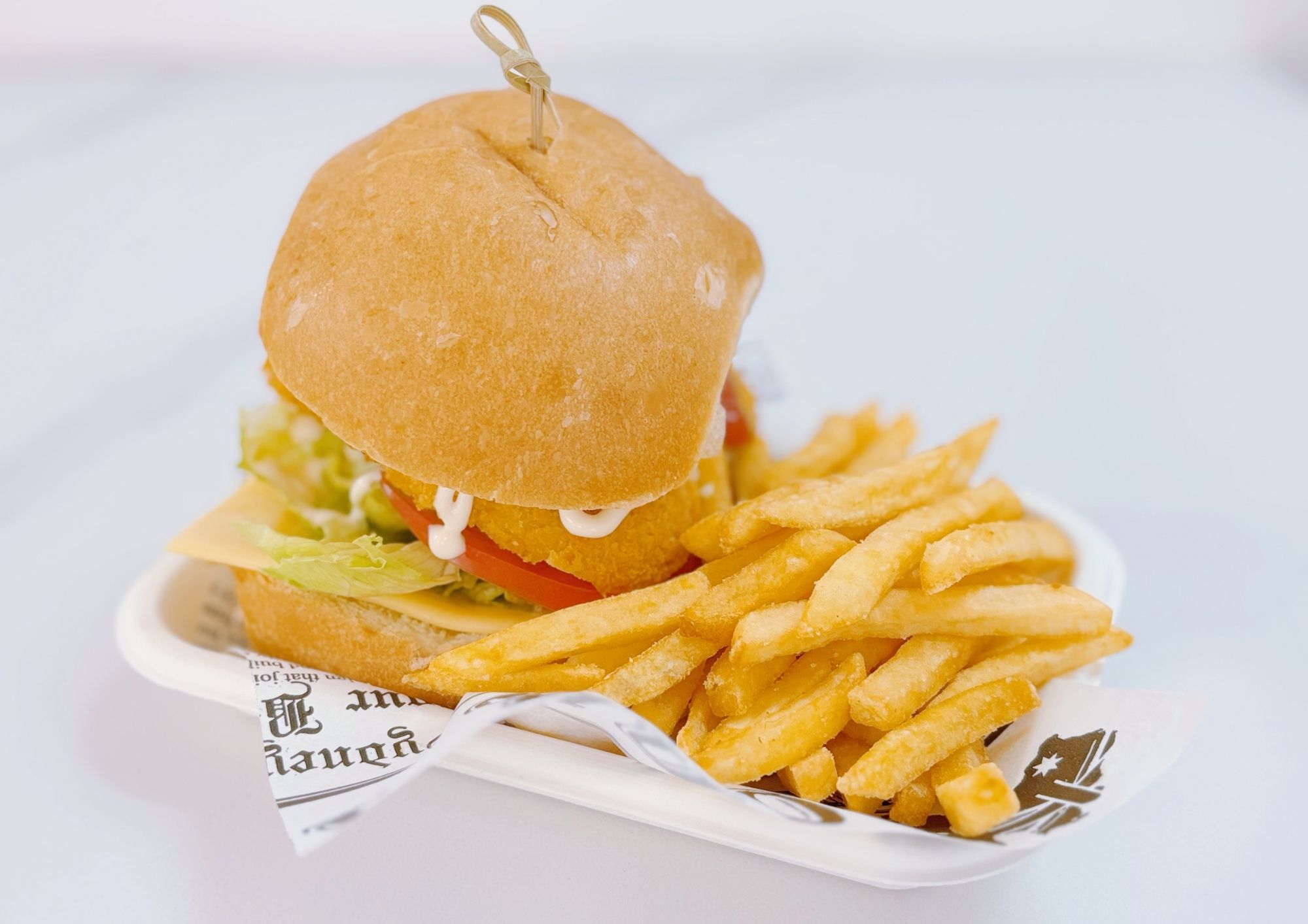Burger with chips
